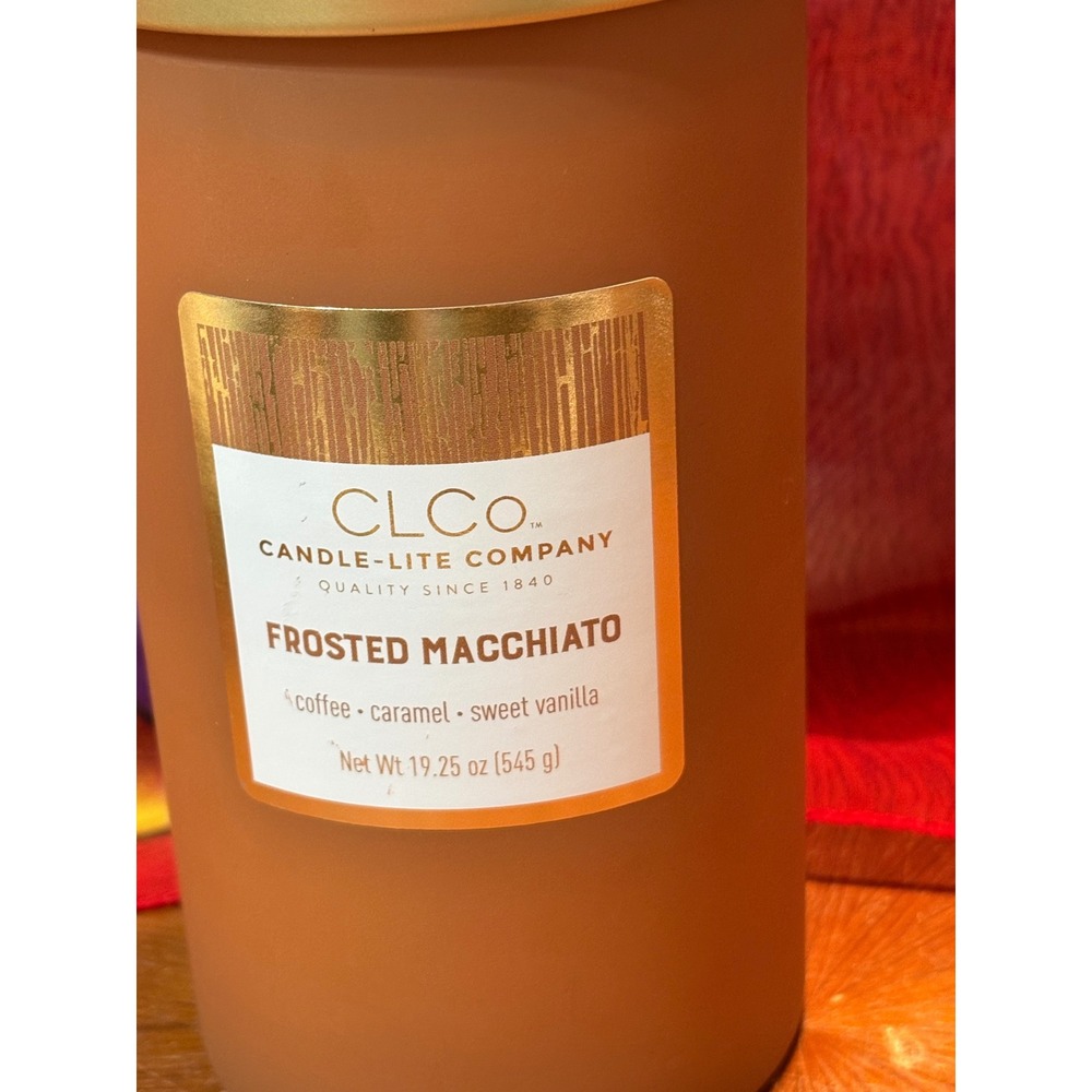 CLCo Candle-Lite Company Frosted Macchiato 19.25oz Scented Candle Coffee Caramel